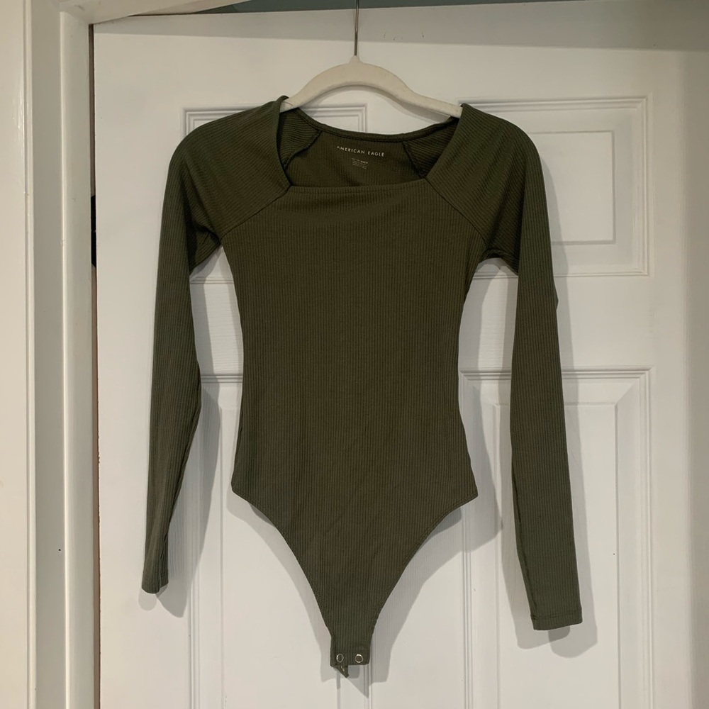 Olive green long sleeve body suit